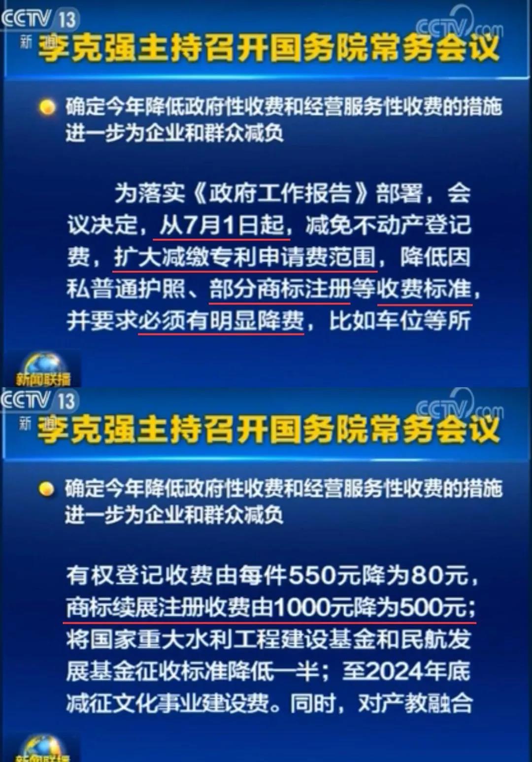 商標(biāo)續(xù)展官費(fèi)降價(jià)啦，1000元降為500元！擴(kuò)大減繳專利申請(qǐng)費(fèi)、年費(fèi)等的范圍，2019年7月1日起實(shí)施